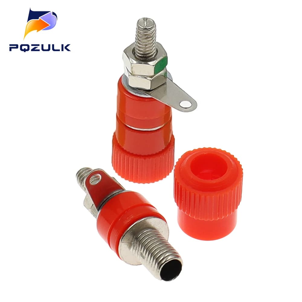 4mm Banana Plugs & Binding Posts | 5-Pack Nickel-Plated Connector Set for Secure Audio & Test Connections - Thumbnail 4
