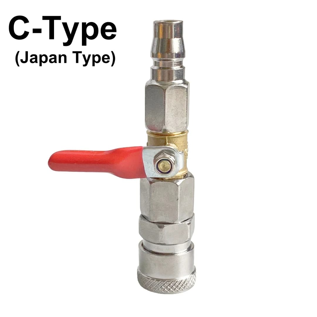 Pneumatic Switch Valve C-Janpan Type And Europe Type Air Compressor & Gun Switch On/Off Quick Connect Fitting Coupler Valve - Thumbnail 4