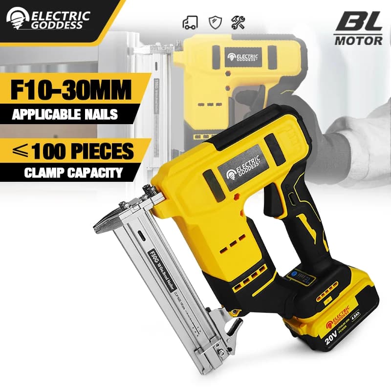 Brushless Electric Nail Gun | 10-30mm Depth Adjustment | Compatible with DeWalt 20V Battery - Thumbnail 2