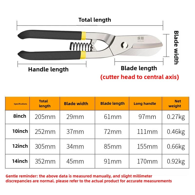 Heavy-Duty Aviation Snips | Stainless Steel Sheet Metal Shears | Precision Cutting Tool - Thumbnail 6