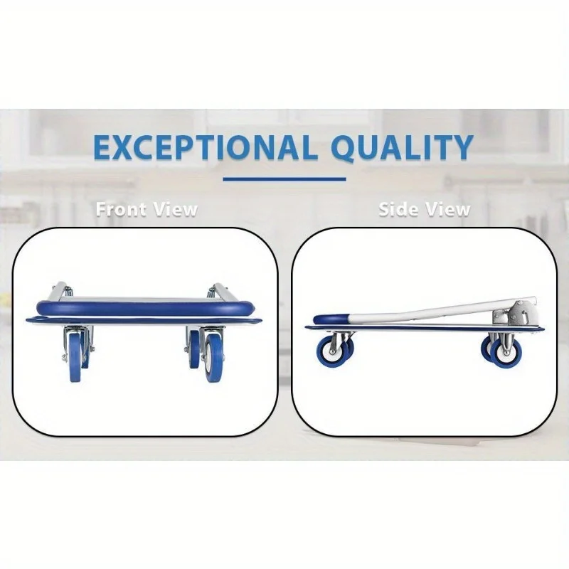 Folding Hand Truck | Heavy-Duty 330lb Capacity | Portable Moving Dolly Cart - Thumbnail 5