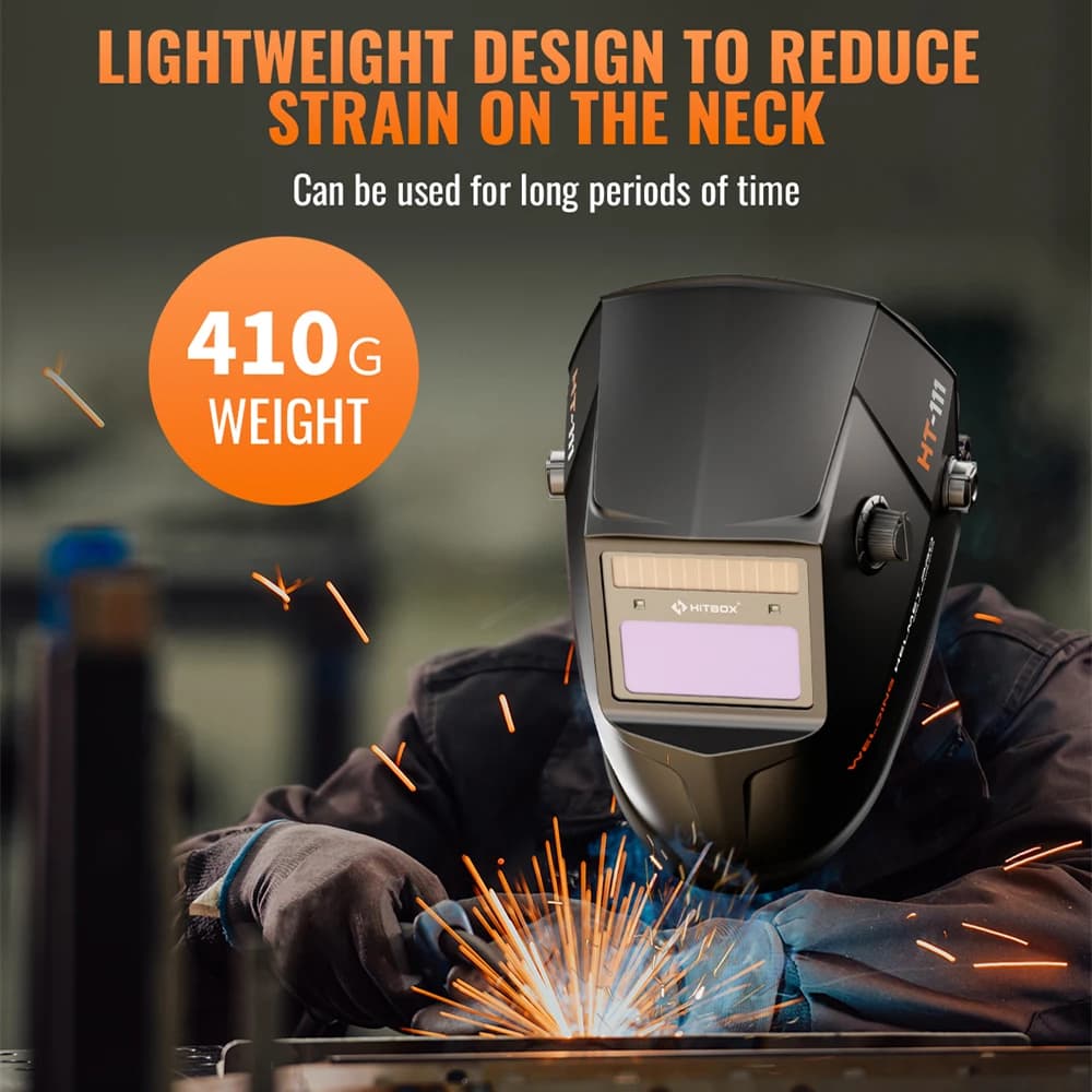 Auto-Darkening Welding Helmet | True Color Vision | DIN 9-13 | Large 93x43mm View - Thumbnail 5
