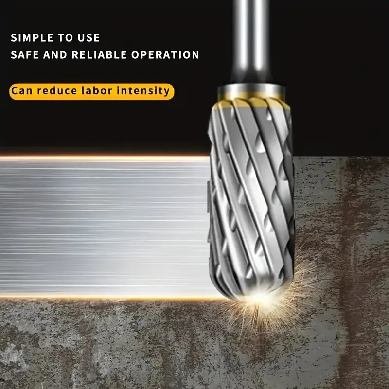 10pc Carbide Burr Set | Double Cut Rotary File | Tungsten Steel Milling Cutter Heads - Thumbnail 4