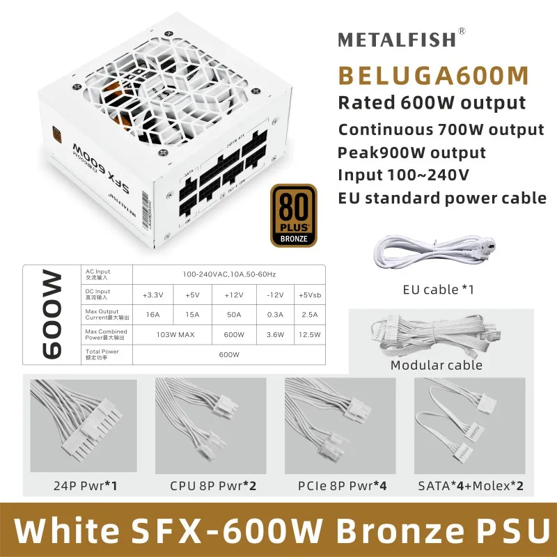 SFX Power Supply | 500W-600W 80 Plus Bronze | Modular Design for Mini-ITX & Small Form Factor PC Builds - Thumbnail 2