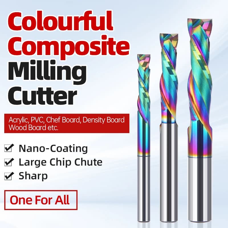 2 Flute Spiral Carbide Milling Cutter | 1/2 Inch Shank | HUHAO High-Performance CNC Router Bit - Thumbnail 2