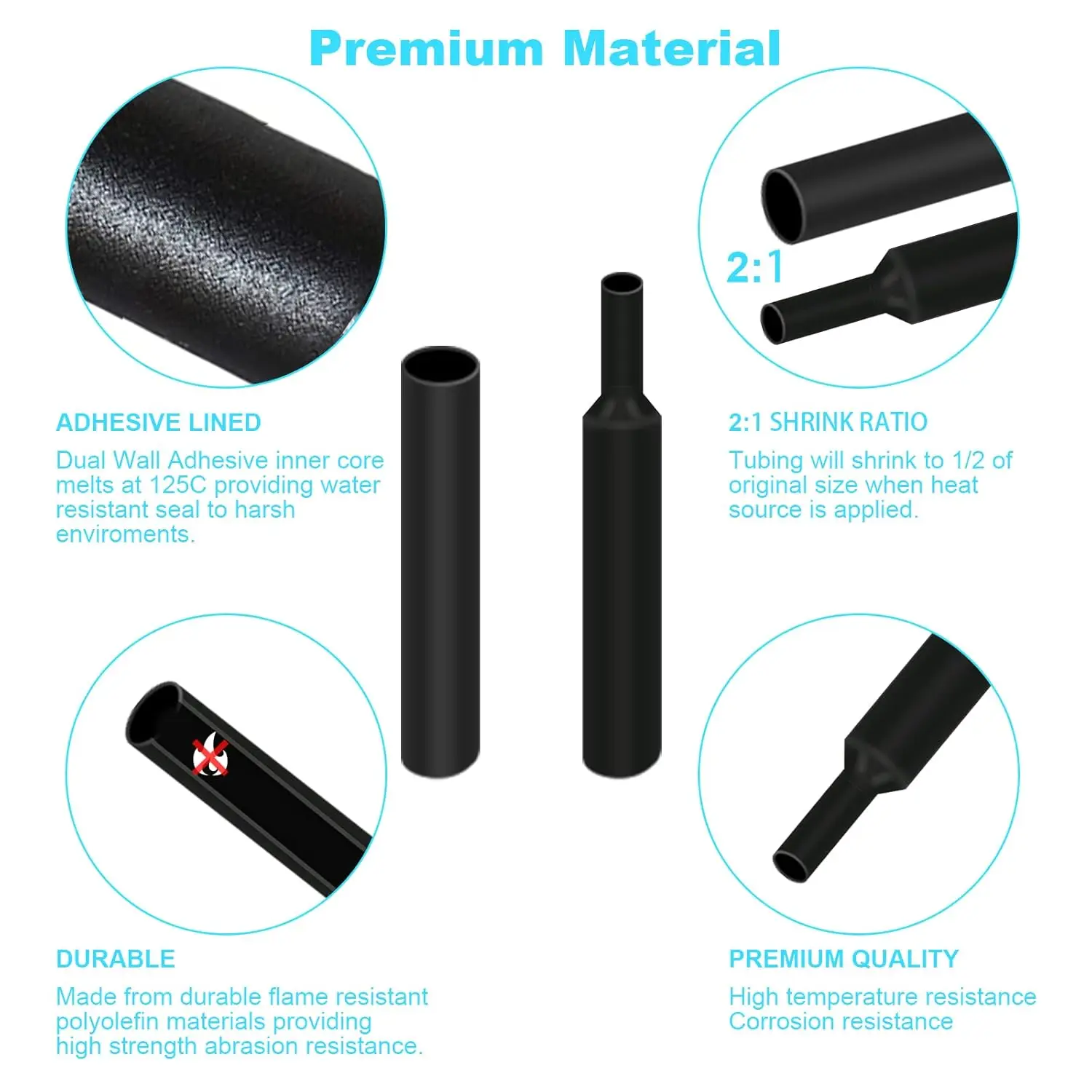 Heat Shrink Tubing Kit | Wire Insulation & Cable Protection | Durable Electrical Sleeves - Thumbnail 3