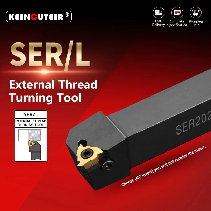 External Thread Turning Tool Holder | CNC Lathe Cutter Bar | SER Series - Thumbnail 2