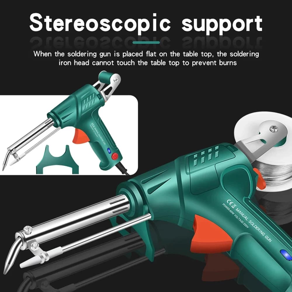 Soldering Iron | 60W Internal Heating | 110V/220V Auto-Feed Hand Tool for Precision Repair - Thumbnail 2