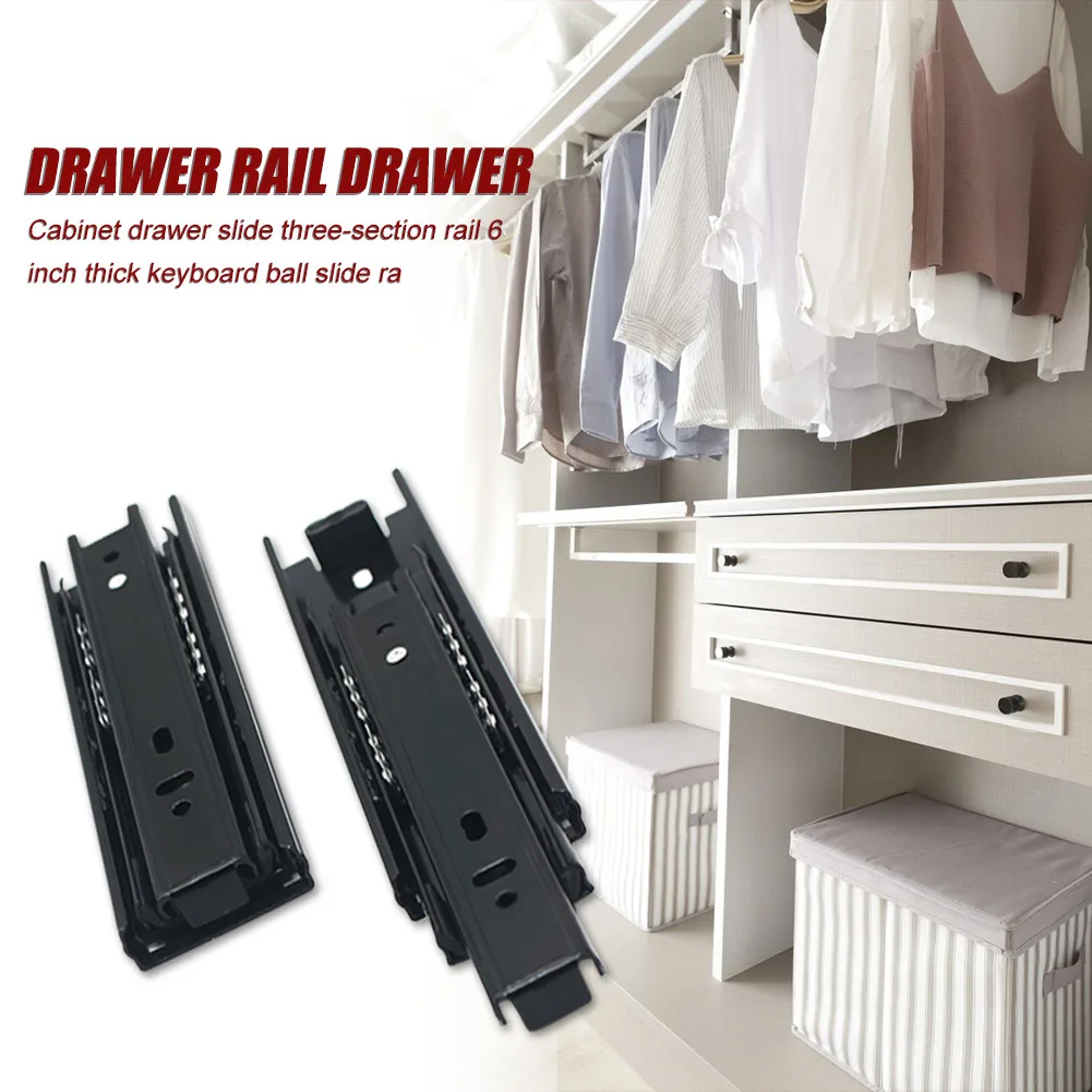 6-Inch Ball Bearing Drawer Slides | 2-Pack Heavy-Duty Runners for Smooth Gliding Action - Thumbnail 5