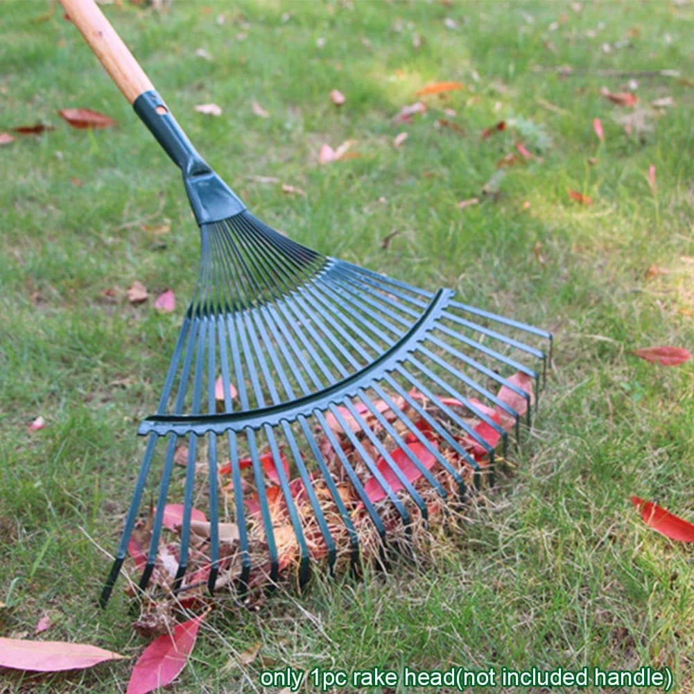 Heavy-Duty 22-Tooth Garden Rake | Durable Iron Construction | Professional Landscaping & Potting Tool - Thumbnail 2