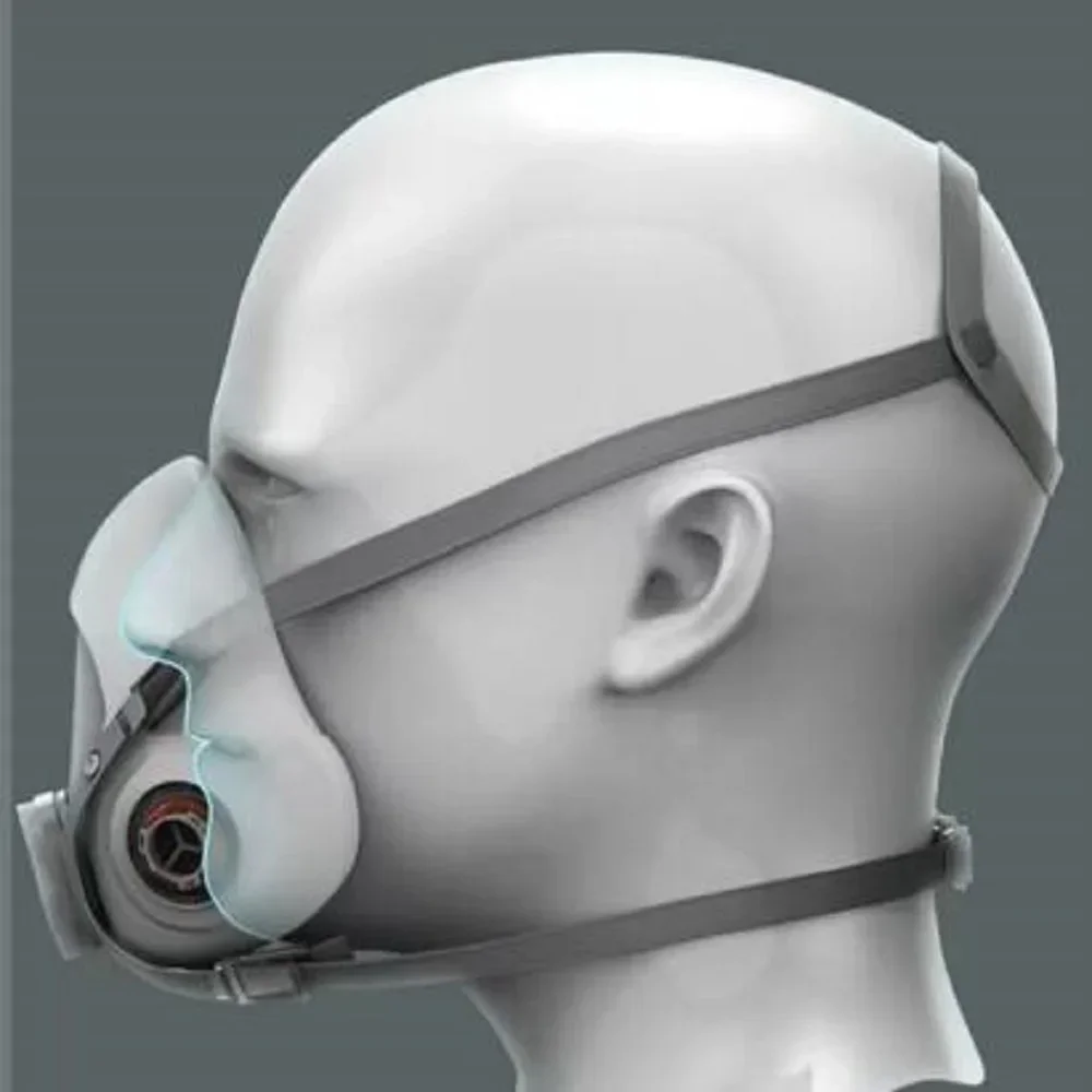 Half-Face Respirator Mask | Compatible with 3M 6000 Series Filters | Paint & Dust Protection - Thumbnail 3