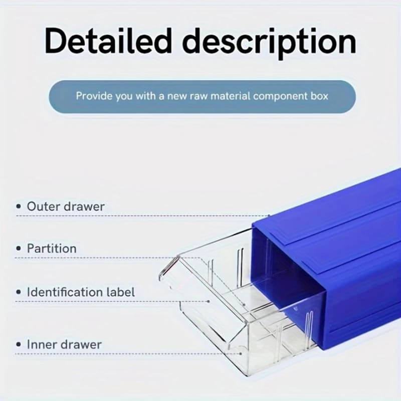 Desktop Organizer Drawers | 6-Pack 180x95mm Storage | For Hardware, Mall Parts & Workshop Components - Thumbnail 5