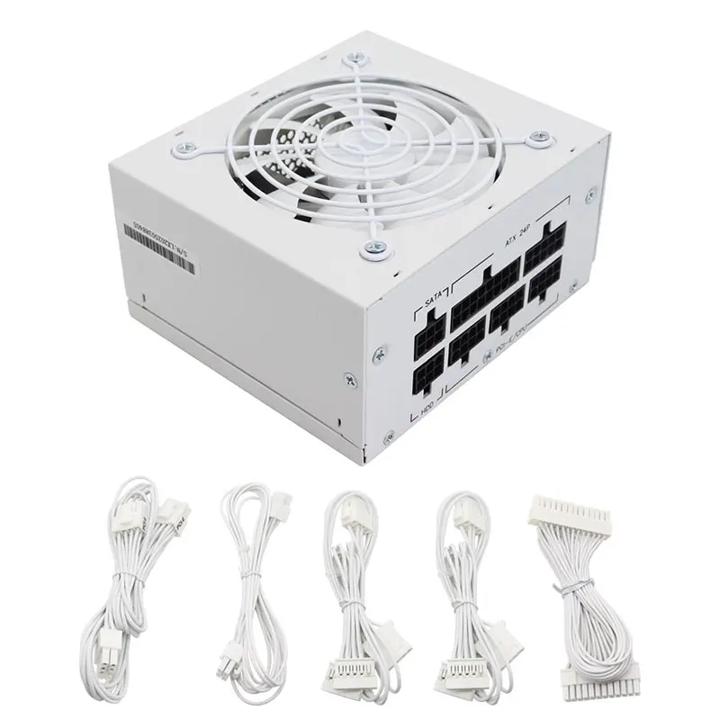 Modular 500W Power Supply | Premium White PSU for Mini-ITX & Small Form Factor Gaming PCs - Thumbnail 3