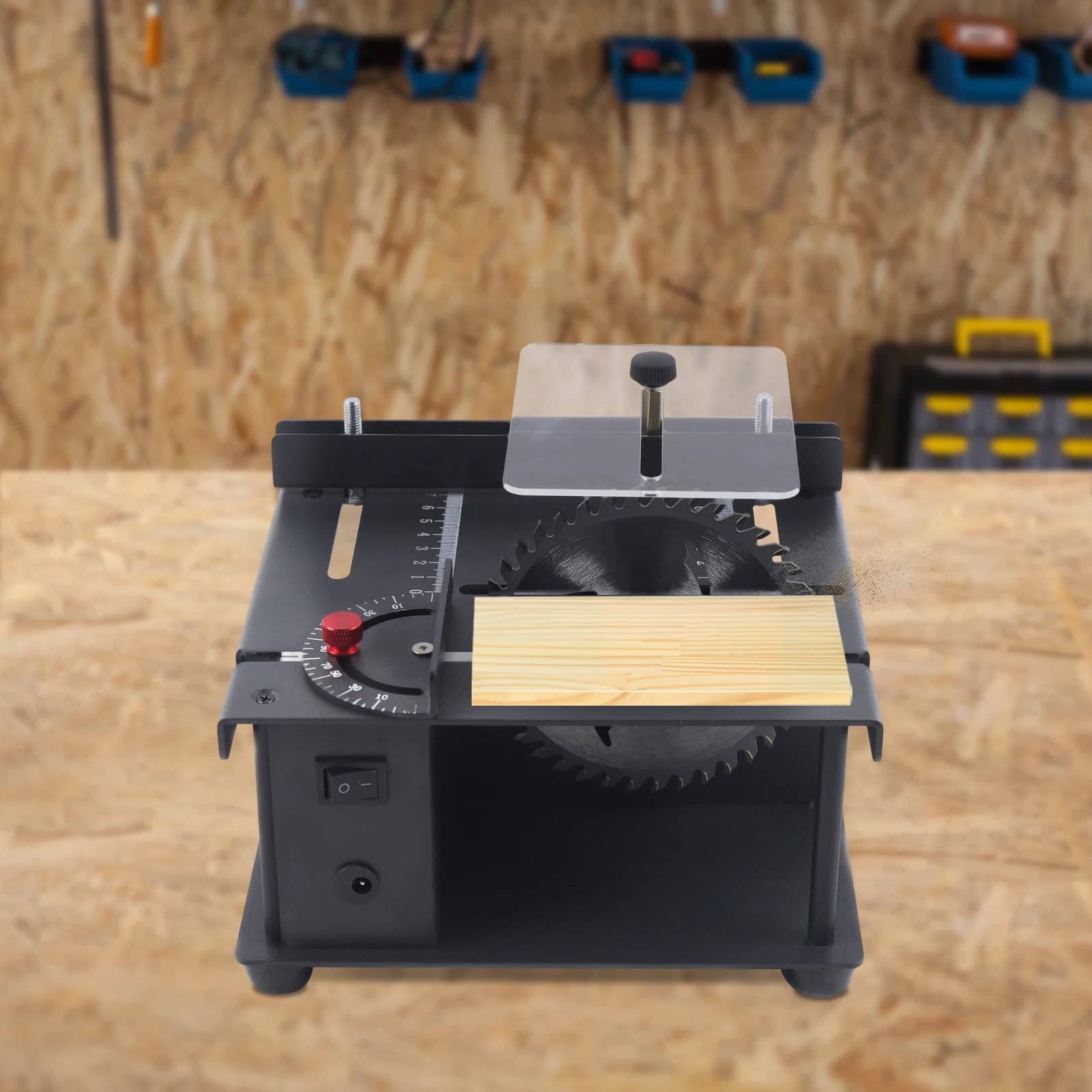 200W Mini Table Saw with 7-Speed Adjustment 0-90° Angle Cutting Machine Multi-Function DIY Cutting Tool for Wood Acrylic - Thumbnail 2