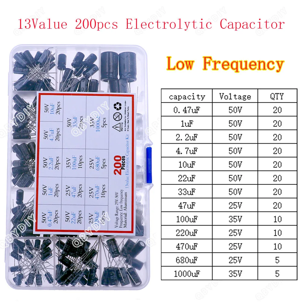Electrolytic Capacitor Assortment Kit | 16V-400V | 1uF-1500uF | DIP & SMD - Thumbnail 4