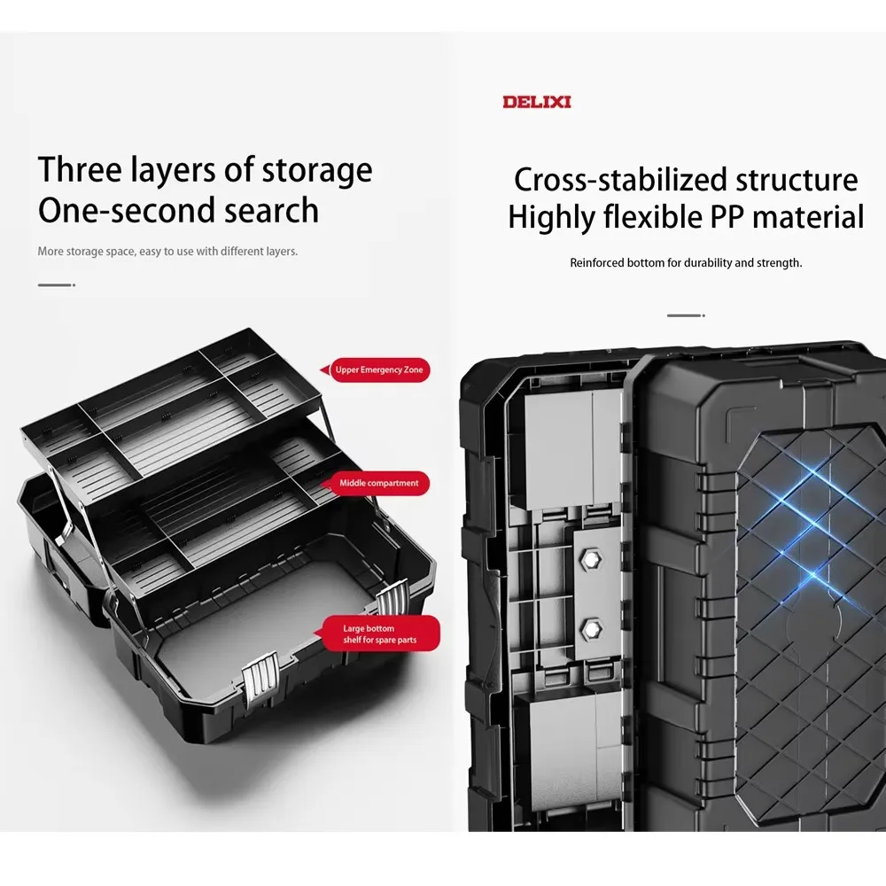 Tool Organizer Box | Thickened ABS Plastic Storage | Portable Handle Design - Thumbnail 2