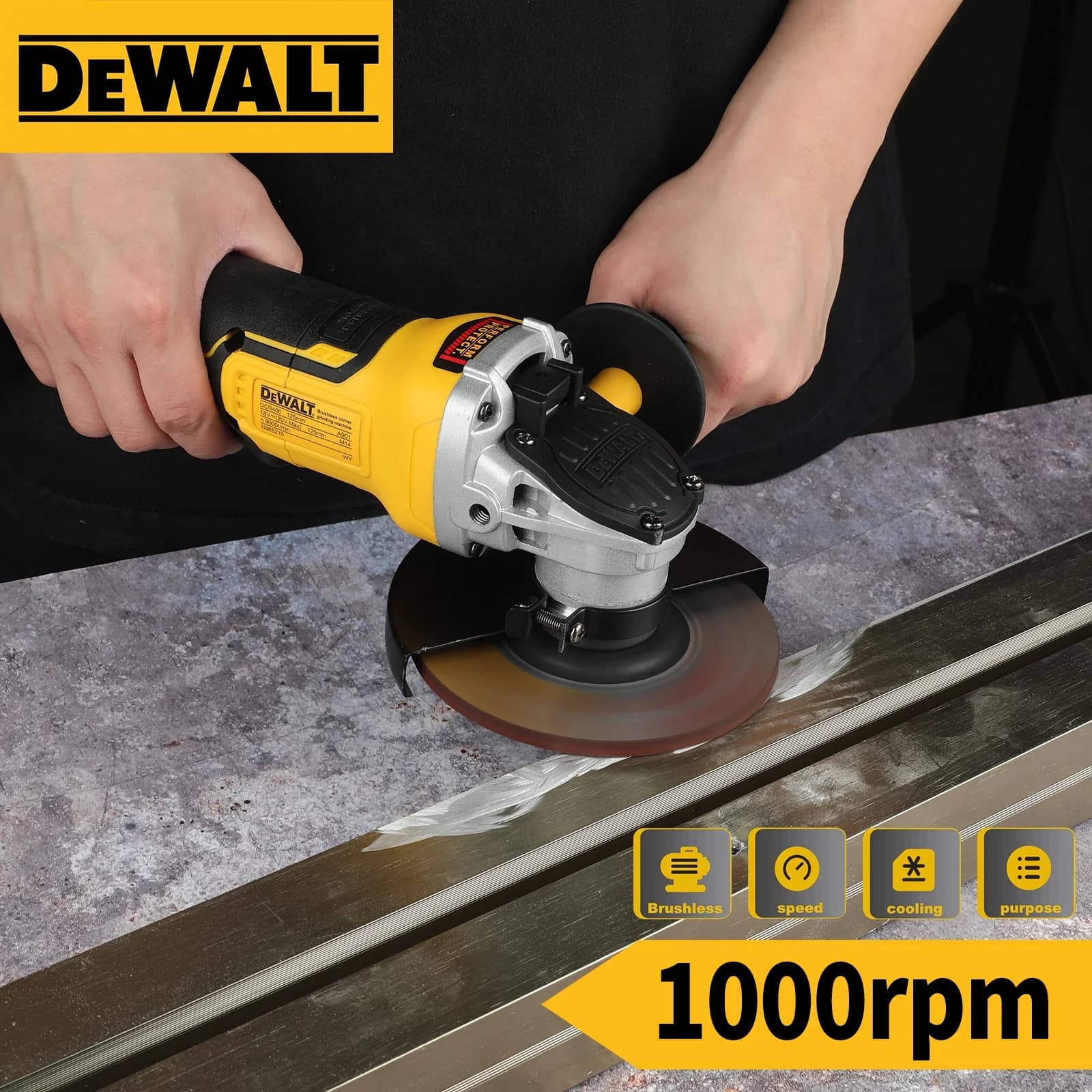 DeWalt DCG406 Cordless Angle Grinder | 20V Power | 125mm Wheel for Professional & DIY Use - Thumbnail 2
