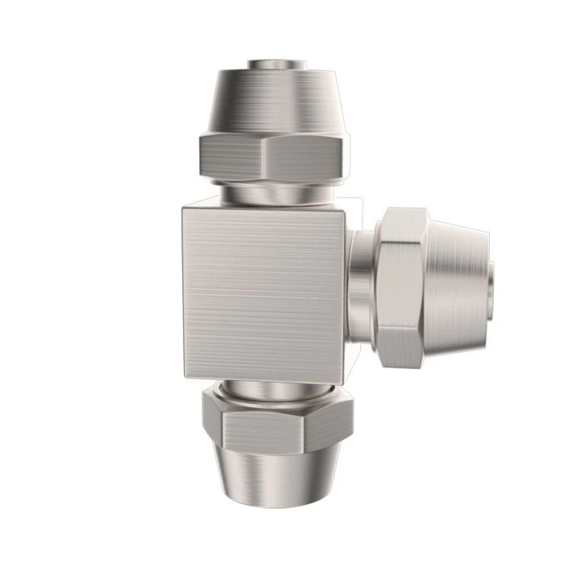High-Pressure Pneumatic Tee Fitting | Quick-Connect Brass Lock | PE 4-16mm Sizes - Thumbnail 4