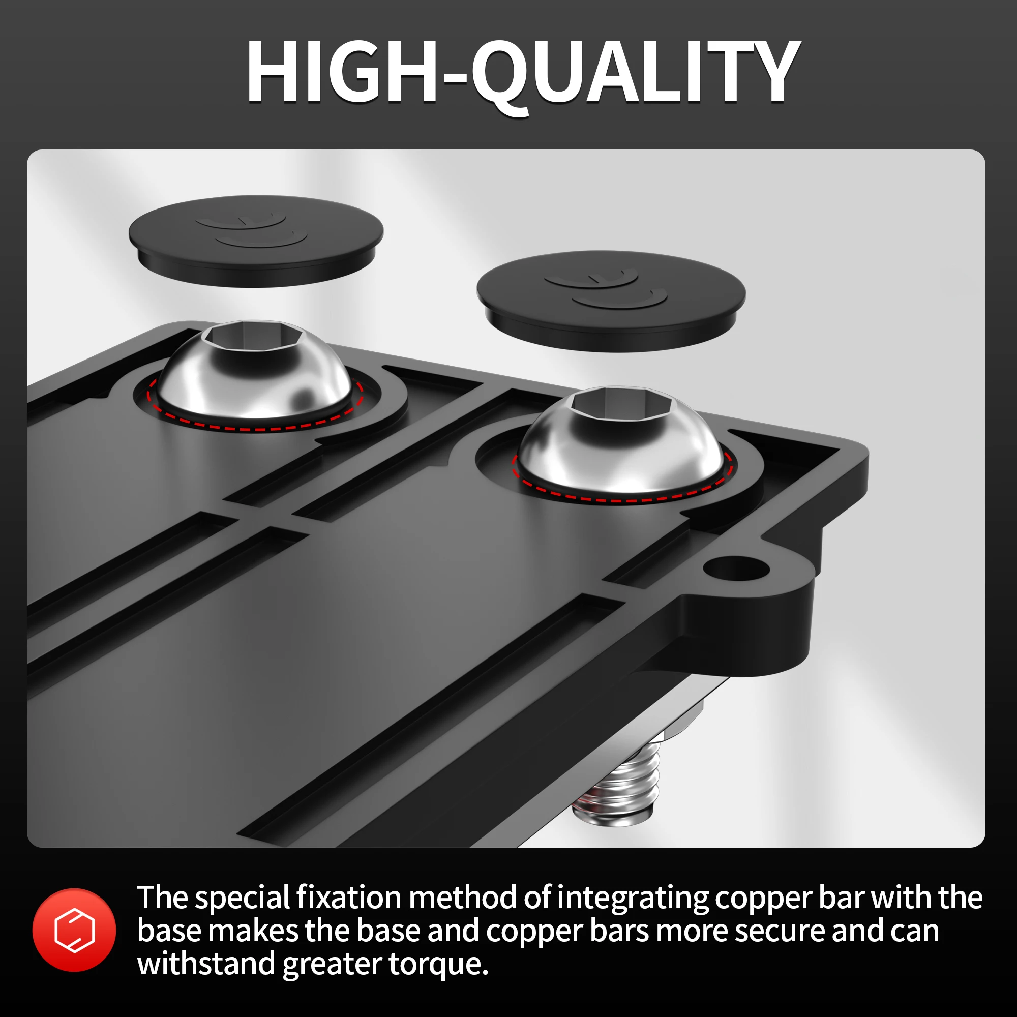 Heavy-Duty 250A Bus Bar | 12V Dual-Row Power Distribution Block | 12-Port 5/16 Terminal - Thumbnail 3