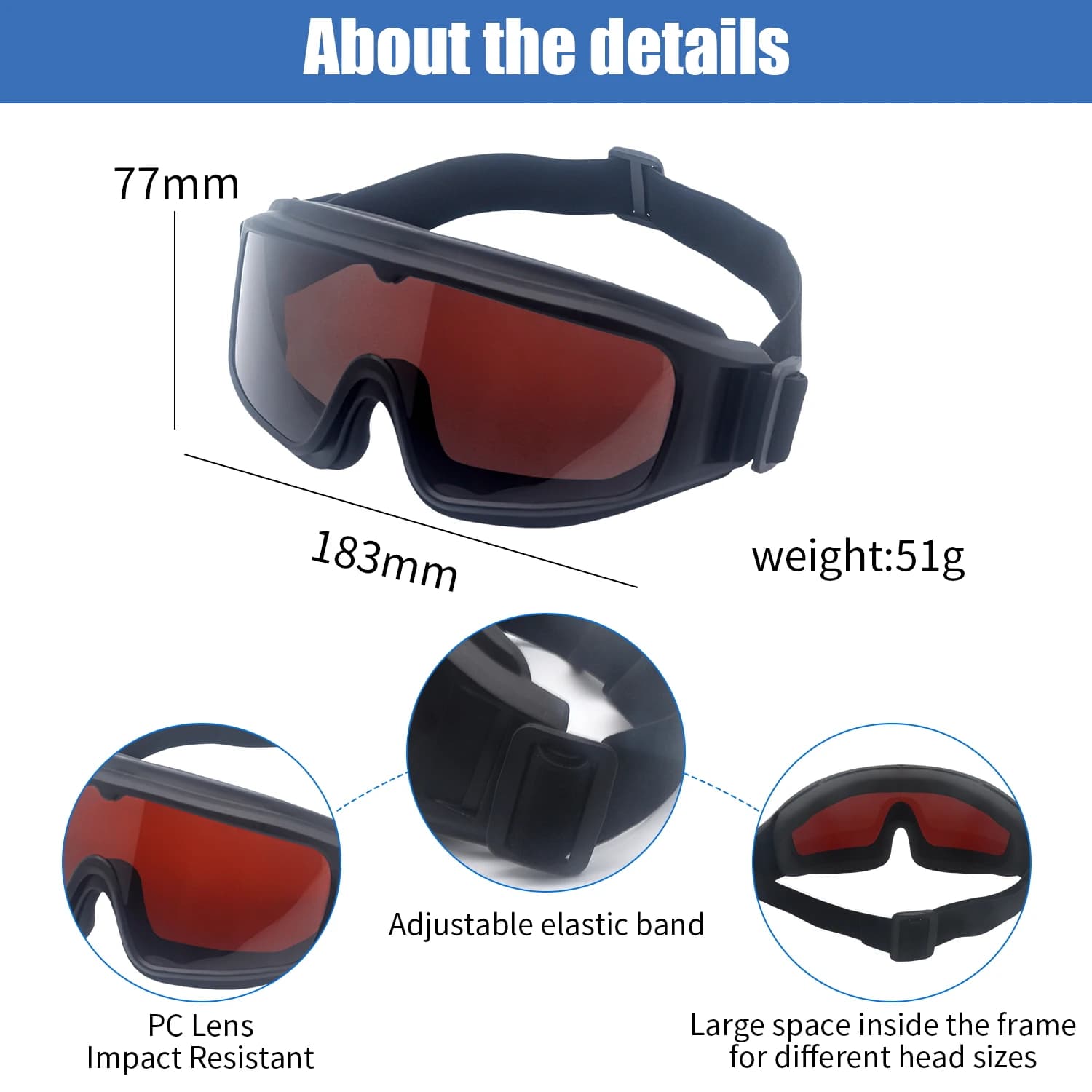Laser Safety Glasses | OD5+ Protection for 455-10600nm Wavelengths | YAG & Diode Laser Eye Protection - Thumbnail 5