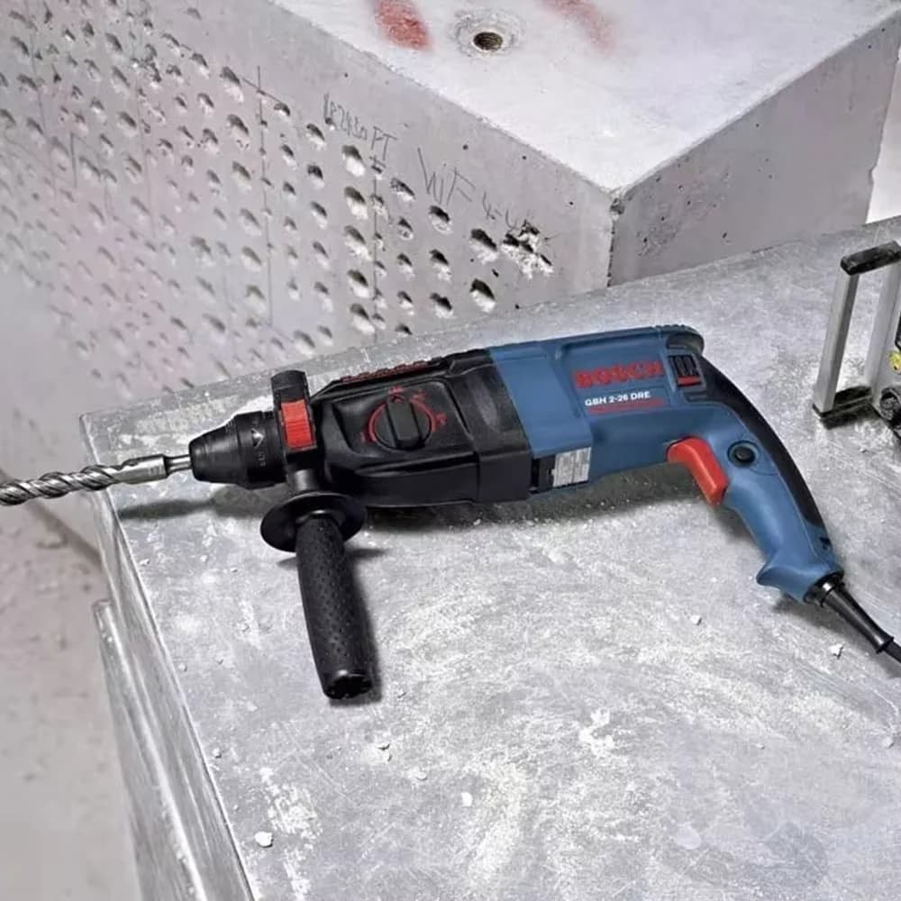 Heavy-Duty Rotary Hammer Drill | Bosch 1100W SDS-Plus | Professional Concrete & Brick Drill with 3 Bits - Thumbnail 2