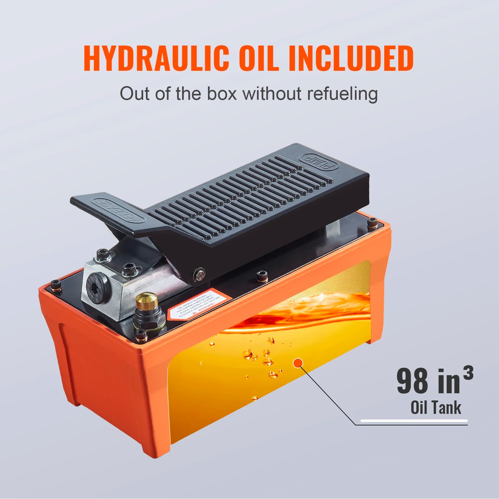 10,000 PSI Air Hydraulic Pump | 1/2 Gal Reservoir | Foot-Actuated Treadle for Frame Repair - Thumbnail 3