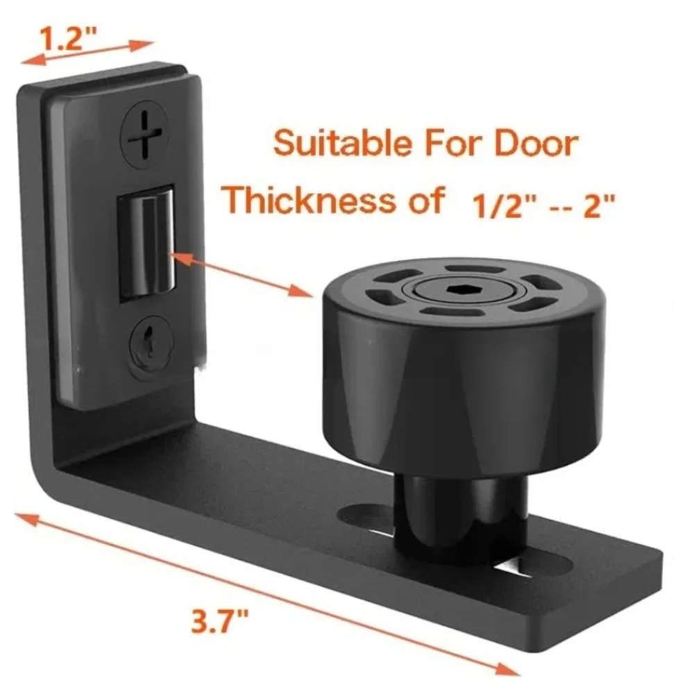 Sliding Barn Door Floor Guide | Adjustable Black Hardware Kit with Mounting Screws - Thumbnail 3