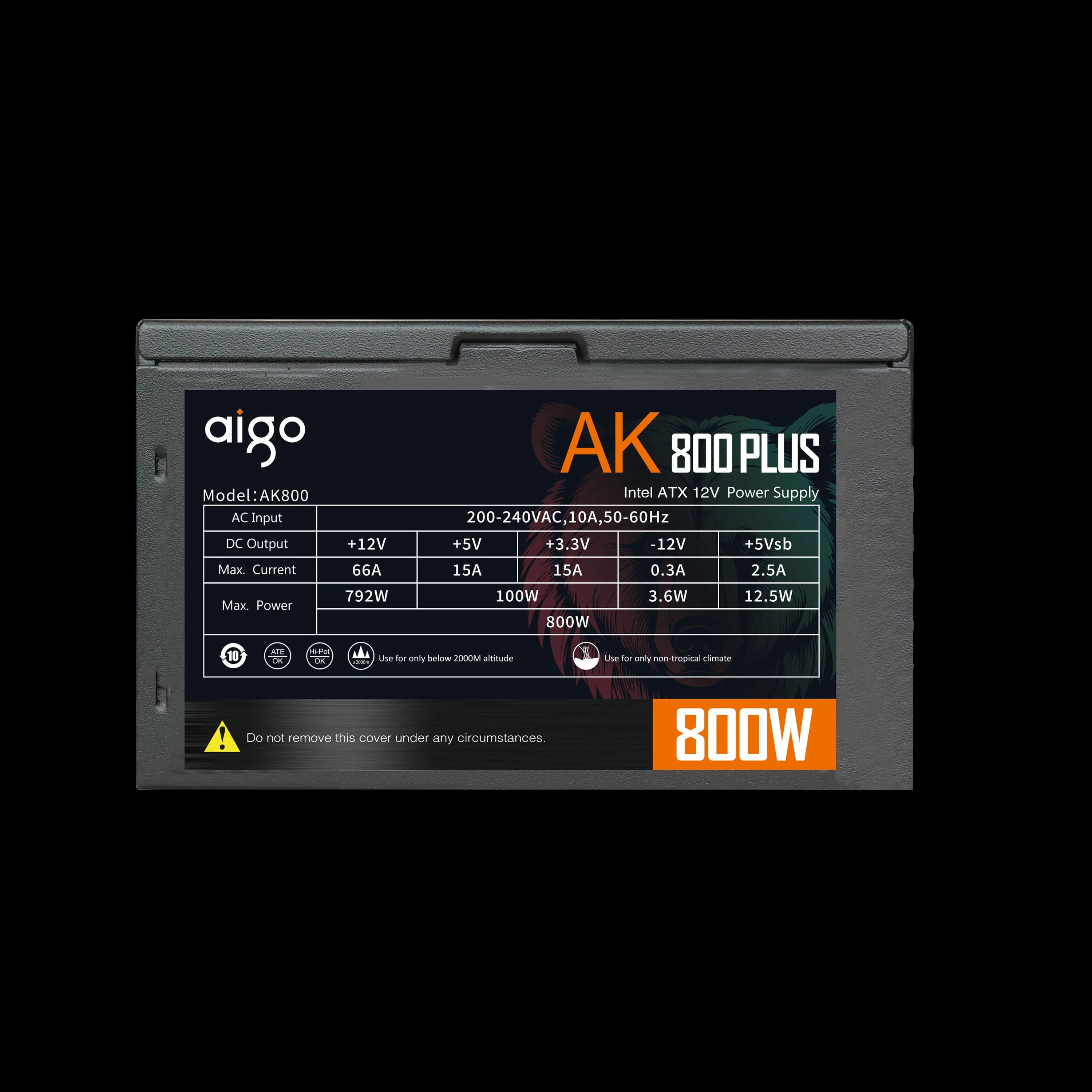 High-Performance 800W ATX Power Supply | 80 Plus Gold Certified | Silent 120mm RGB Fan - Thumbnail 2