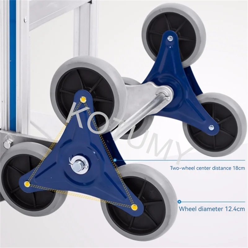 Heavy-Duty Folding Stair Climbing Cart | 550 lb Capacity | All-Terrain Cargo Wagon - Thumbnail 4