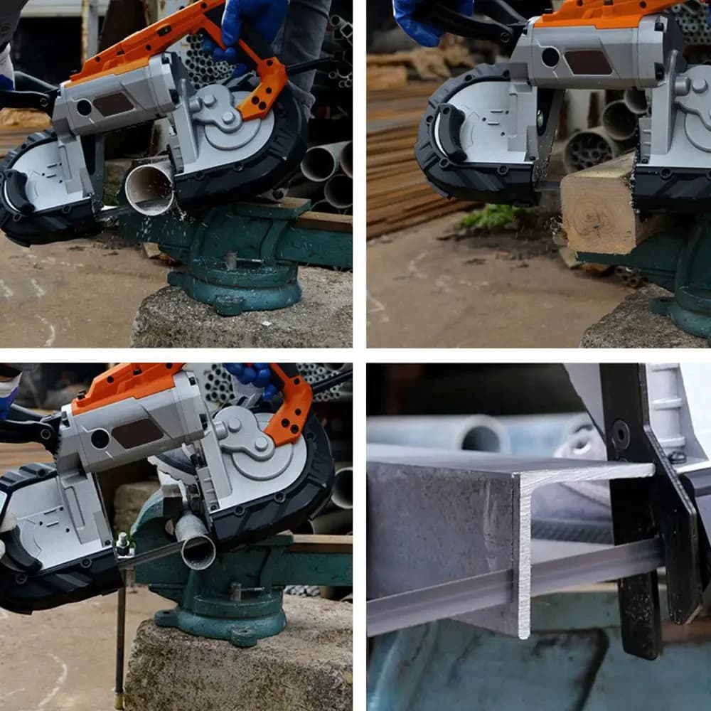 Portable Band Saw | Horizontal & 45° Metal Cutting | Multi-Function Handheld Tool - Thumbnail 3
