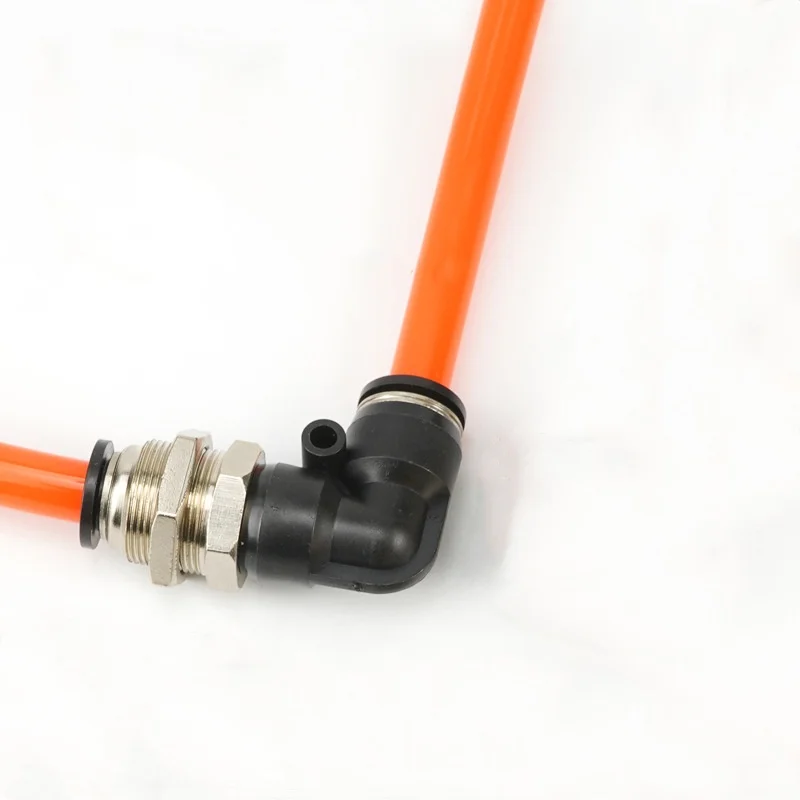 Right-Angle Pneumatic Fittings | Quick-Connect L-Shaped Bulkhead Adapter | 4-12mm Sizes