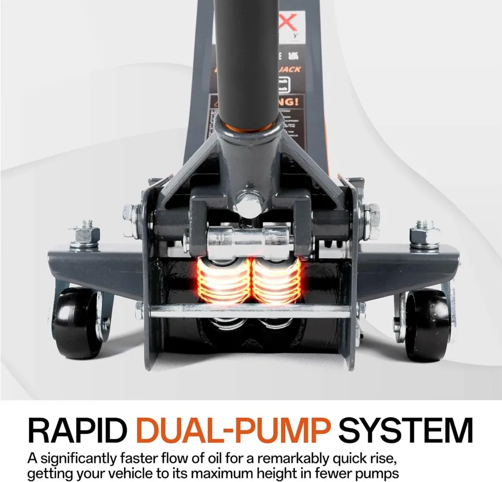 3-Ton Low-Profile Floor Jack | Quick-Lift Hydraulic System | Dual-Piston Stability - Thumbnail 5