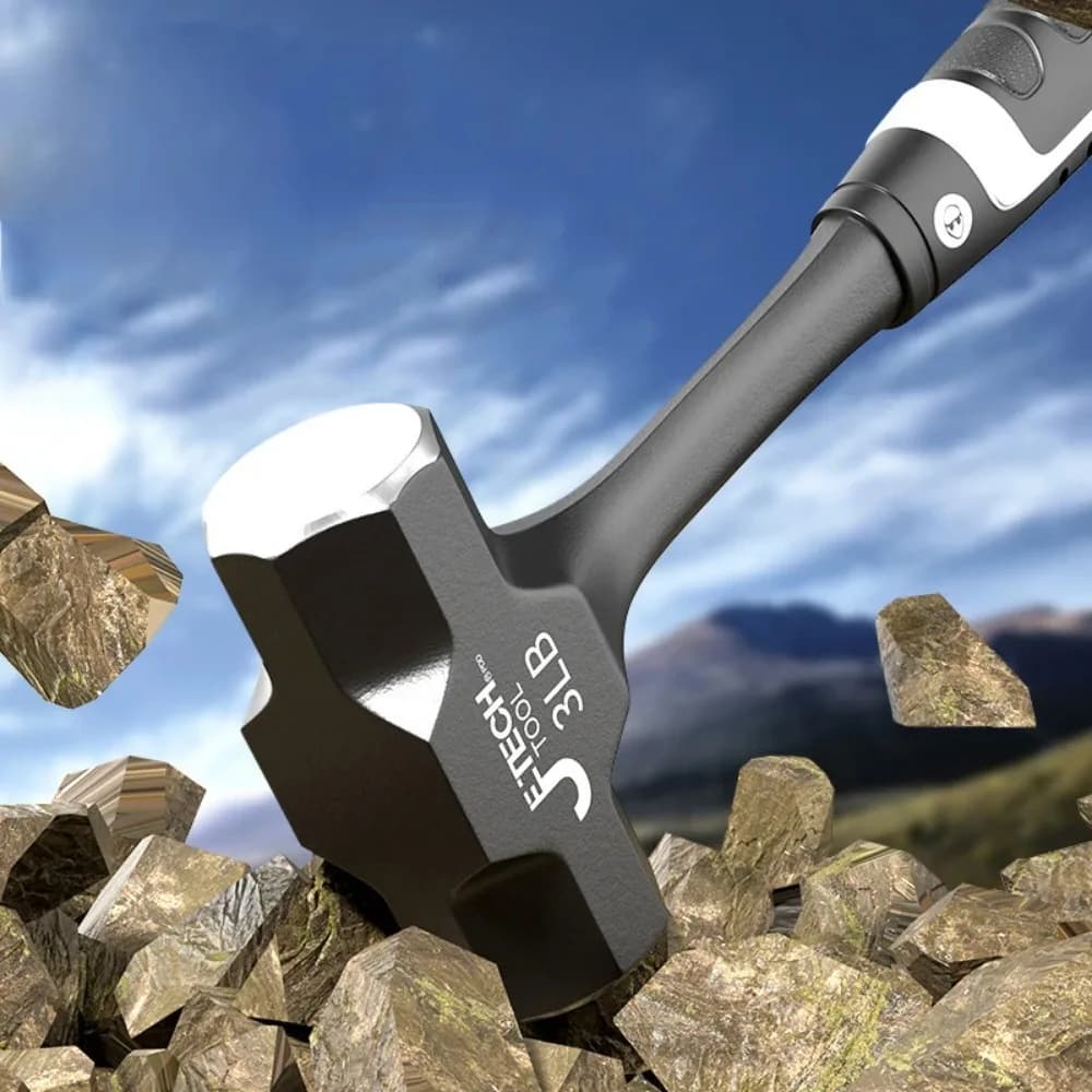 Duty Sledge Hammer | 2-3LB One-Piece Forged Steel | Brick Drilling & Construction - Thumbnail 4