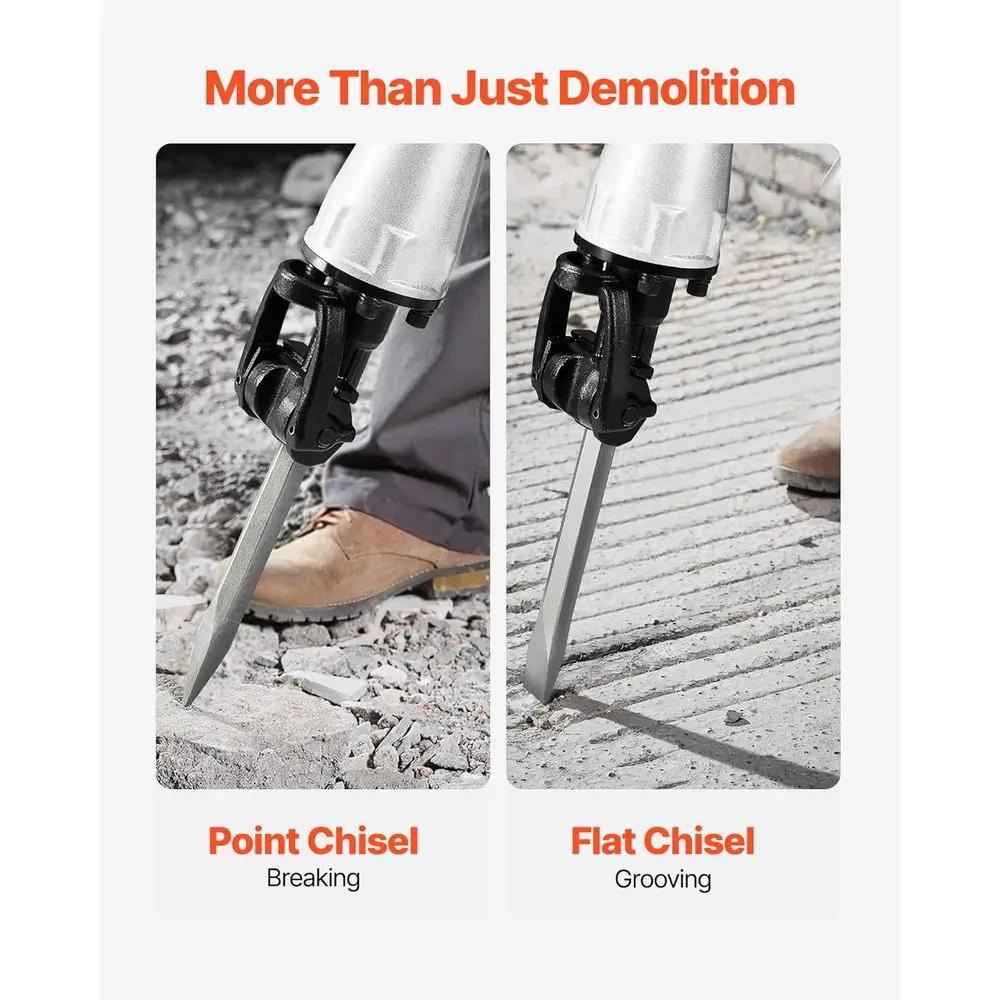 2100W Demolition Jackhammer | Heavy-Duty Concrete & Foundation Breaker with Chisel Kit - Thumbnail 3