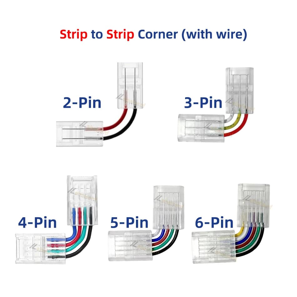 LED Strip Connectors | 8mm-12mm Quick Connect | 2-6 Pin IP65 Waterproof Extension - Thumbnail 5