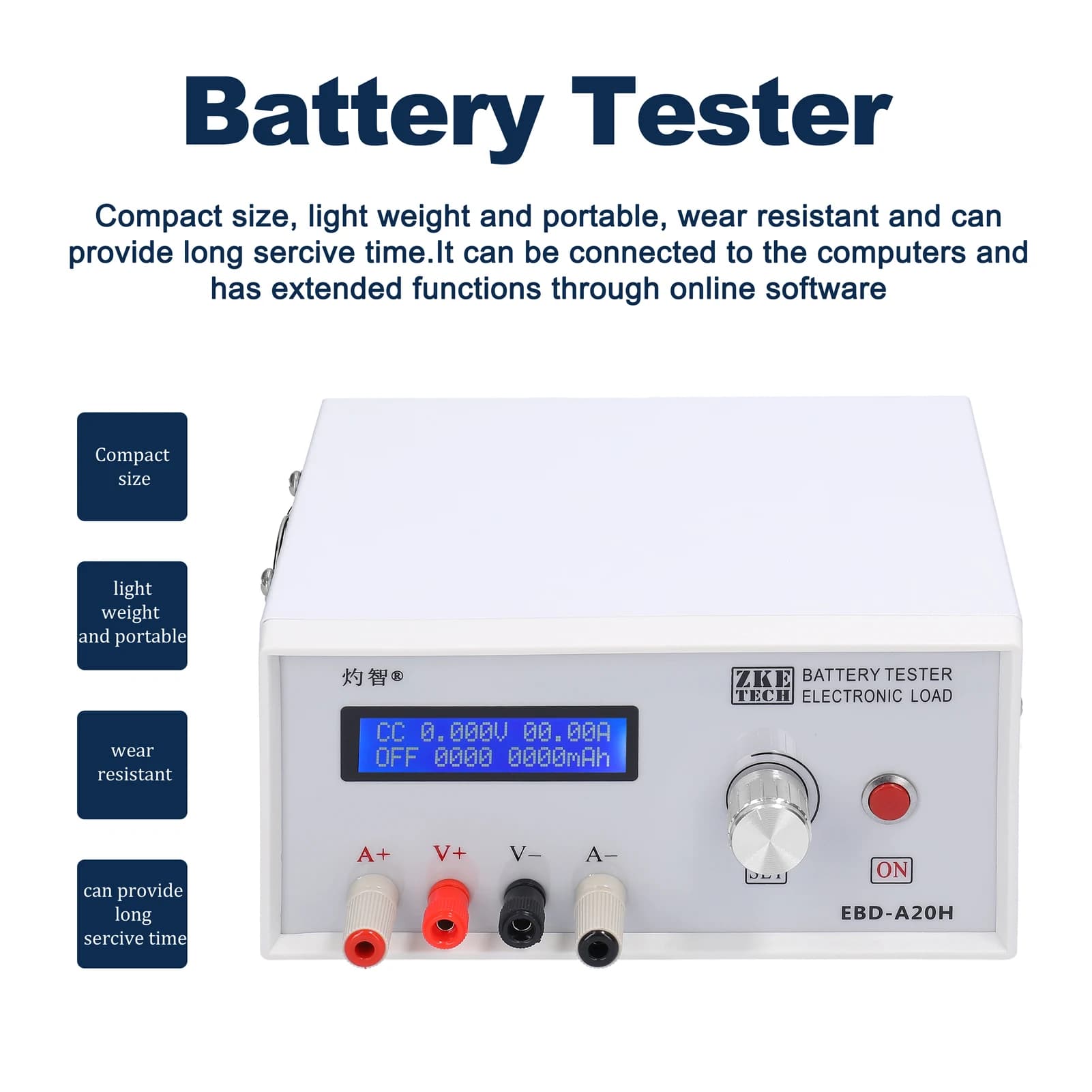 Battery Analyzer & DC Load Tester | EBD-A20H | 30V 20A 200W | PC Software Control - Thumbnail 7
