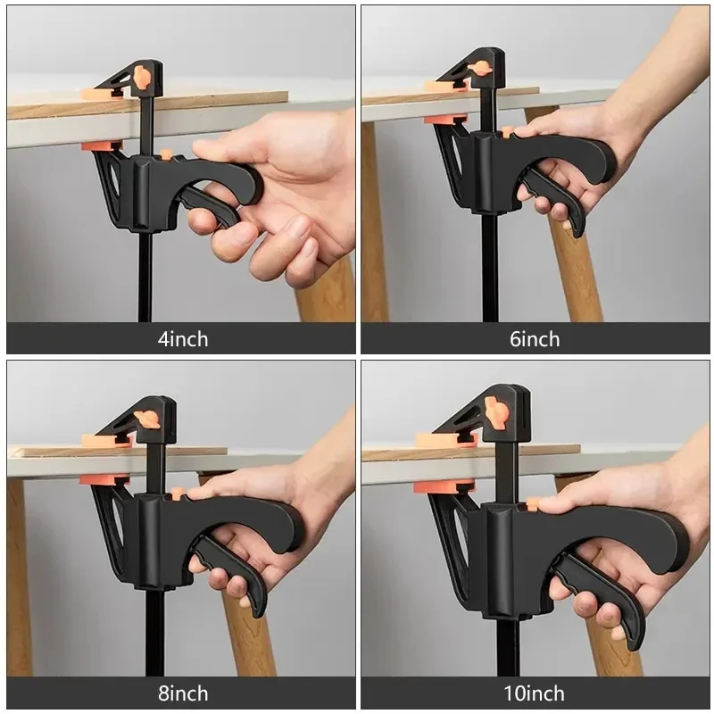 4-Inch Quick-Release Bar Clamps | 5-Piece Woodworking Set | Heavy-Duty Ratchet Mechanism - Thumbnail 3
