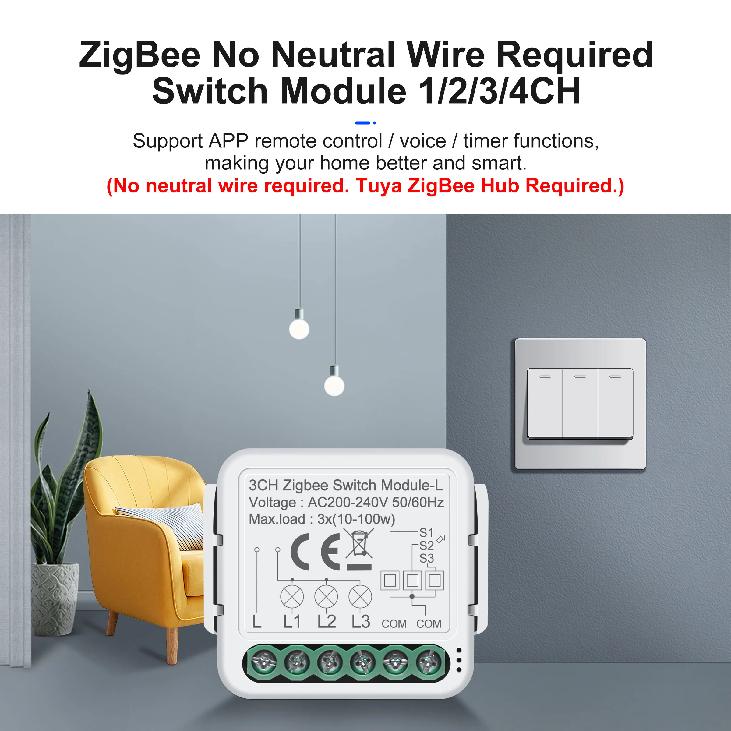 Smart Home Automation Module | Universal Relay for Lights, Curtains & Dimmers | Alexa & Google Assistant Compatible - Thumbnail 4