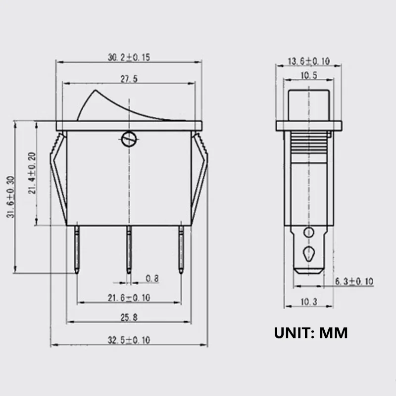 Rocker Switch | ON-OFF Power Control | 16A/250VAC Rated for Marine & Electrical Equipment - Thumbnail 5