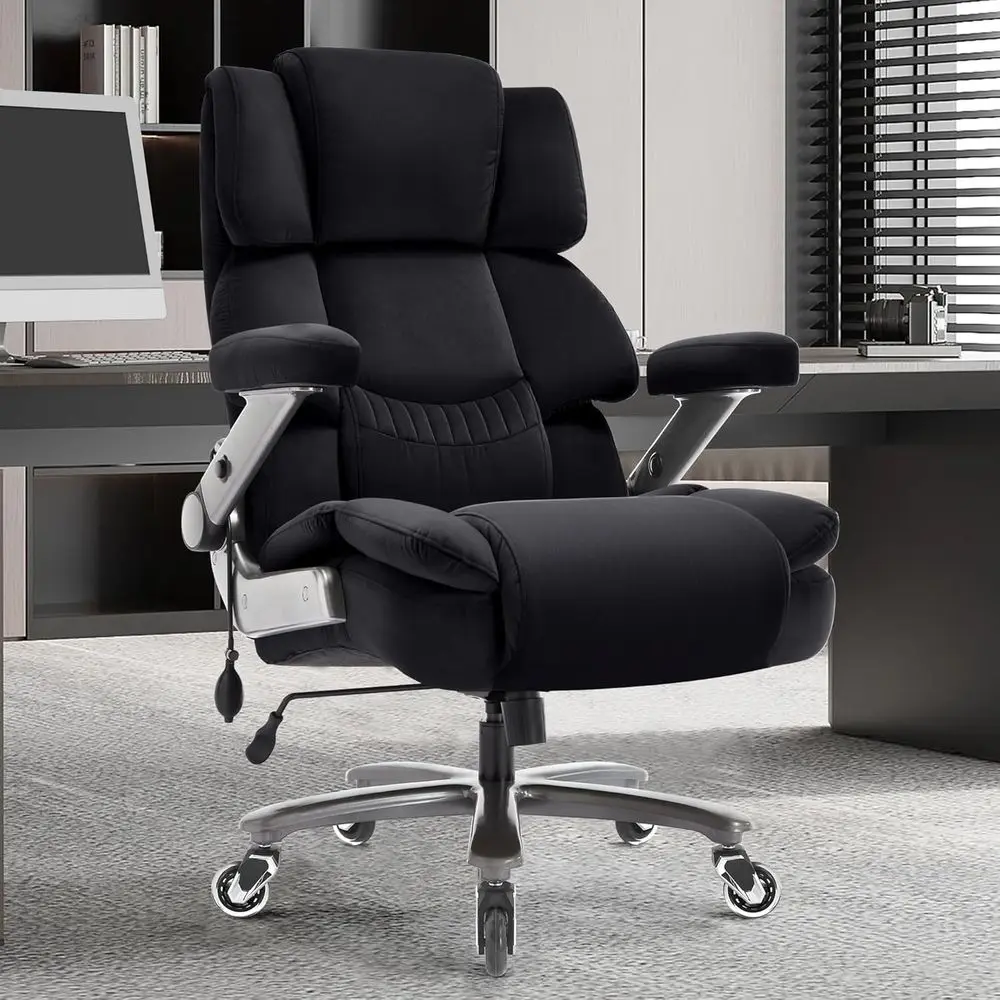 and Tall Office Chair | 700lb High-Back Executive | Adjustable Lumbar Support Fabric Computer Chair - Thumbnail 2