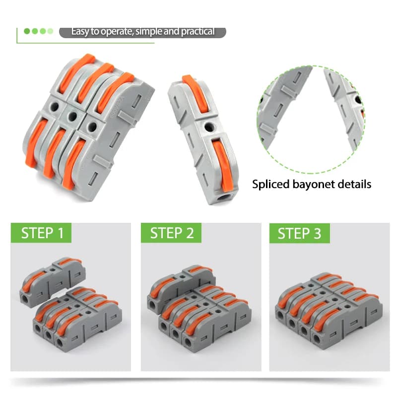 Lever Wire Connector Kit | 40-Piece Electrical Splicing Set | 28-12 AWG Quick Connect - Thumbnail 3