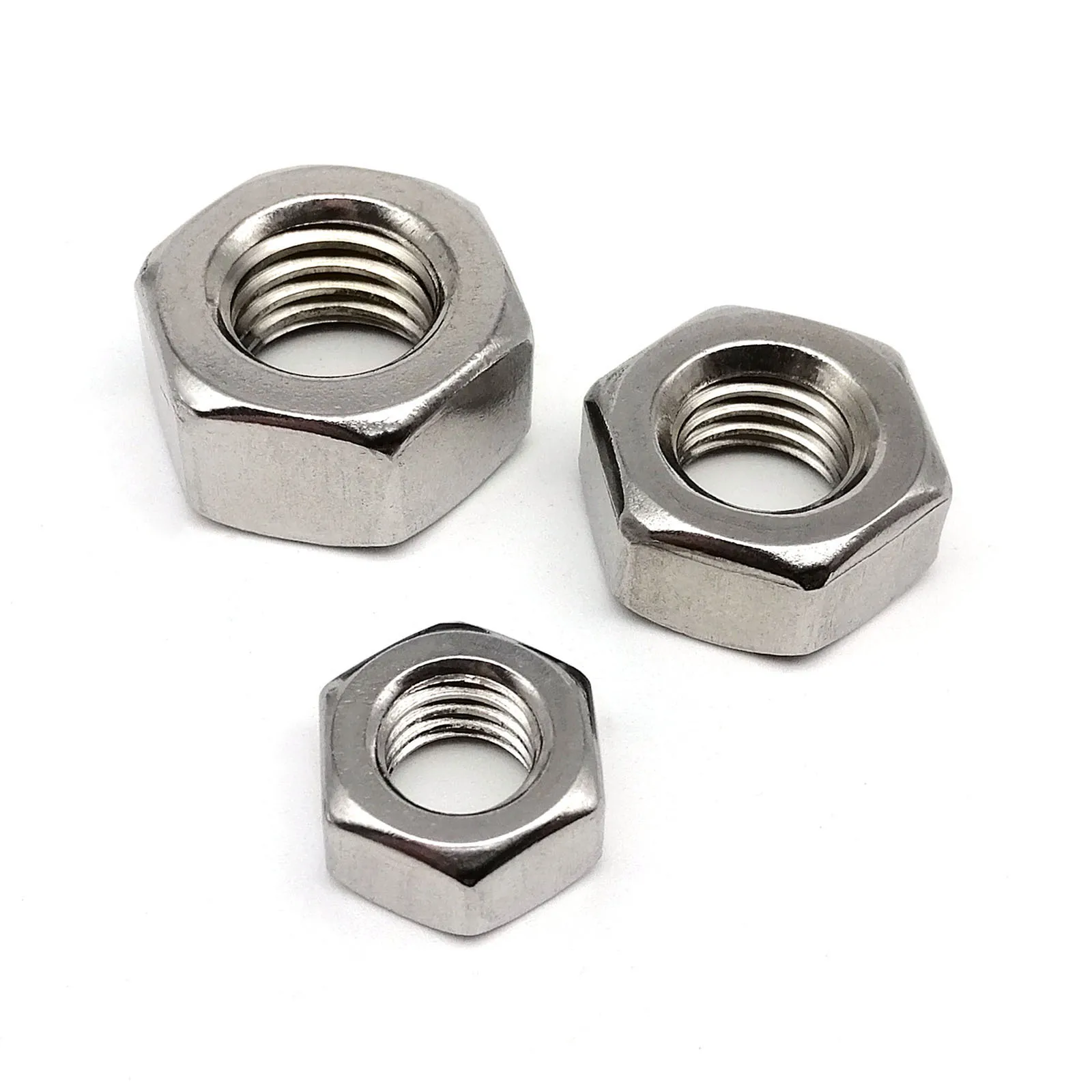 304 Stainless Steel Hex Nuts | M1-M24 DIN934 Assortment | Industrial Grade Fastener Hardware Collection - Thumbnail 3