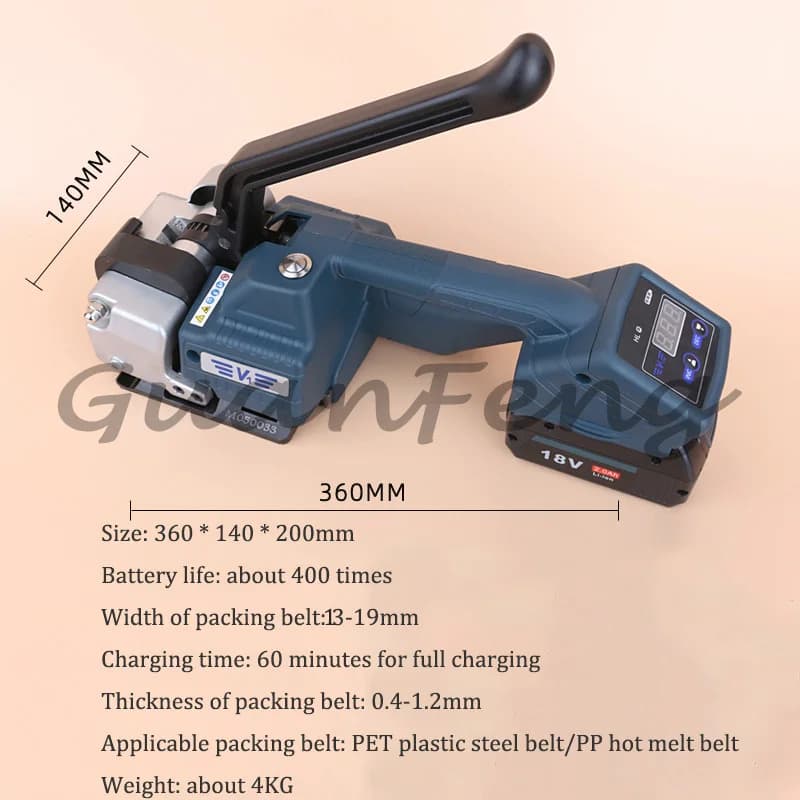 Semi-automatic Strapping Machine PP PET Belt Packing Machine Portable  Wrapping Tool Hot Melting Baler - Thumbnail 4
