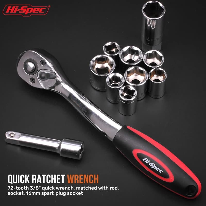Socket Wrench Set | 1/2, 3/8, 1/4 Drive | Complete Home & Auto Repair Kit - Thumbnail 5