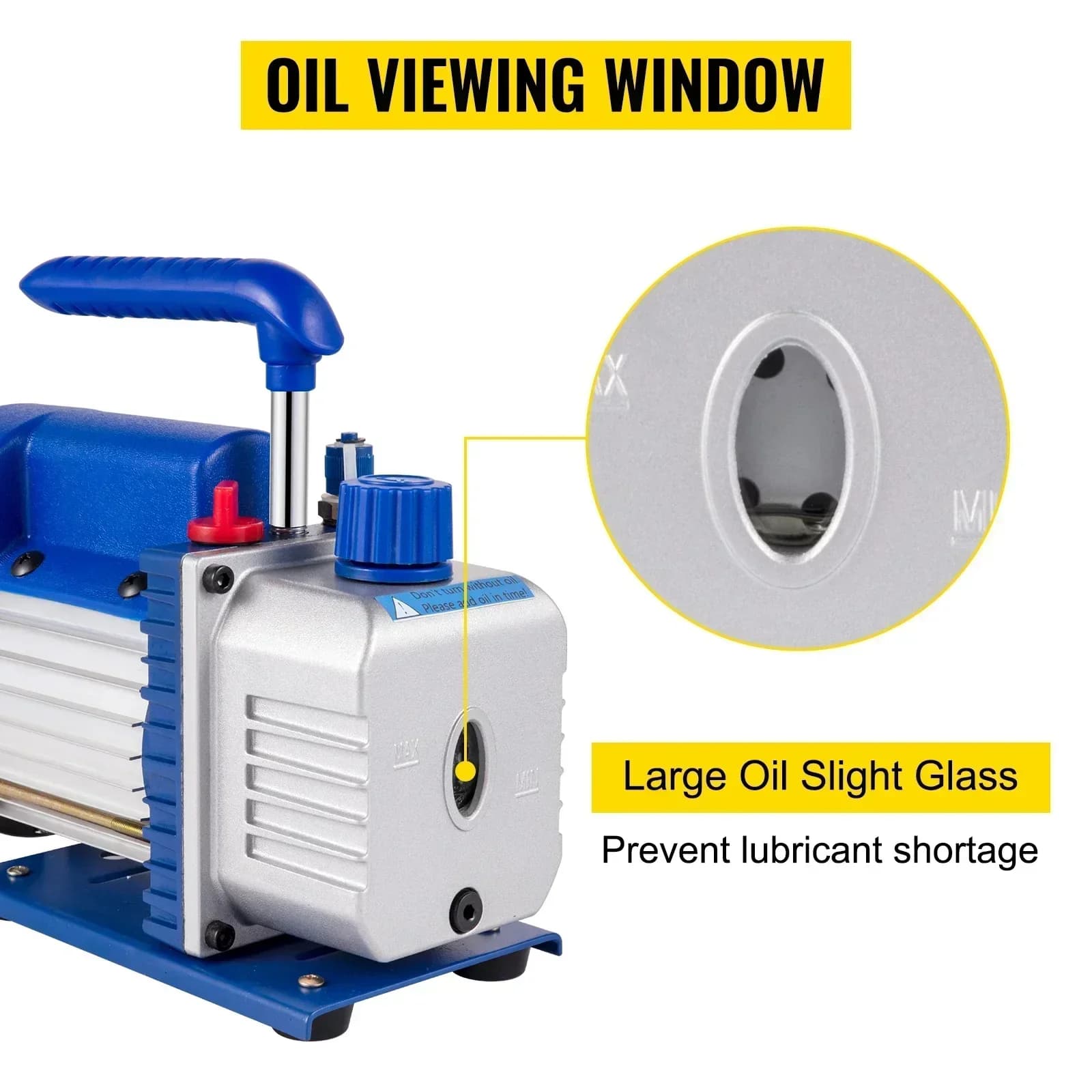 Voltage Vacuum Pump with Gauges | 1.8CFM 220V/110V | For AC Refrigerant & Vacuum Packing Applications - Thumbnail 3
