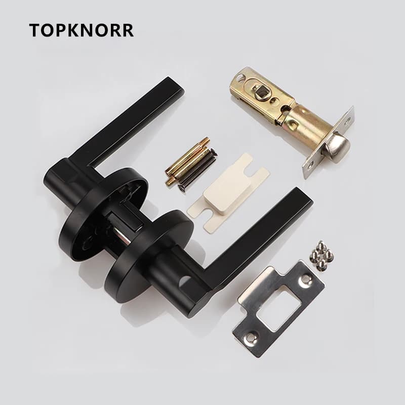 Bedroom Door Lock | Universal Household Toilet & Indoor Handle | Three-bar Spherical Round Lock - Thumbnail 4