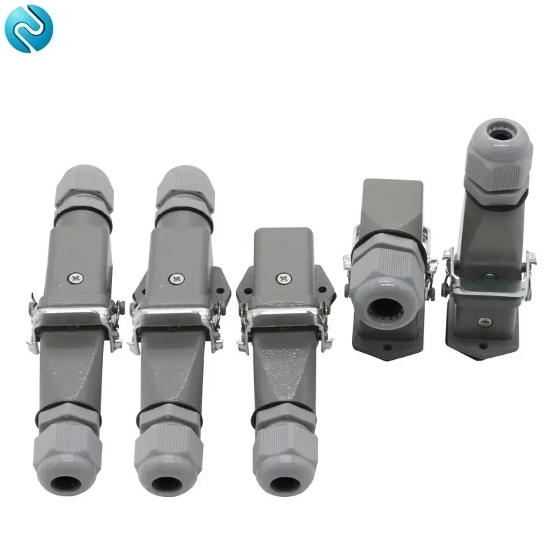 HDC-HA Rectangular Heavy Duty Connector 4, 5, 6, 8 pin waterproof Aviation industry plug socket 250V 10A/16A Zinc alloy housing - Thumbnail 5