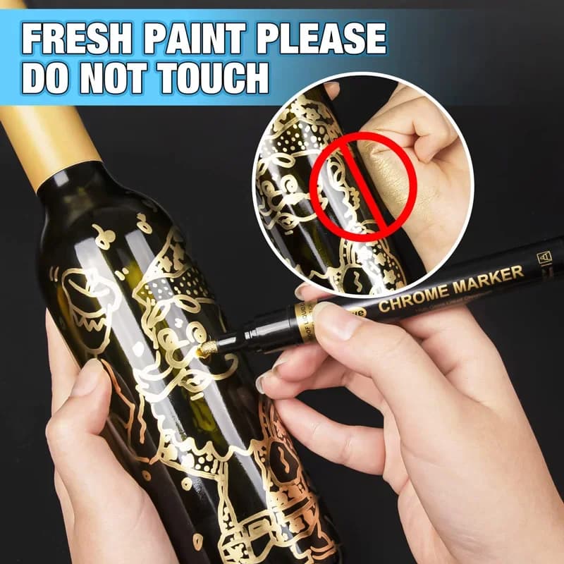 Reflective Paint Marker | 2mm Chrome & Silver Ink | Permanent Model Touch-Up Pen - Thumbnail 5