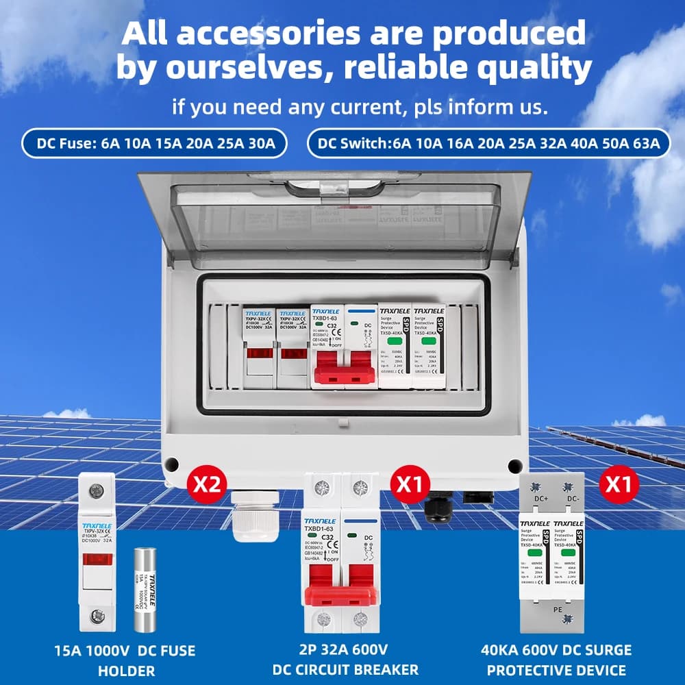 Solar PV Combiner Box | 600V DC Surge Protection | IP65 Waterproof Enclosure - Thumbnail 2