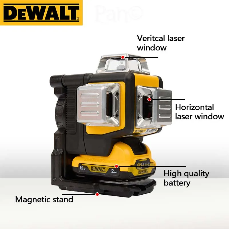 DeWalt DW089LG Self-Leveling Green Laser Level | 3x360° Lines | 12V Outdoor Construction Grade - Thumbnail 5